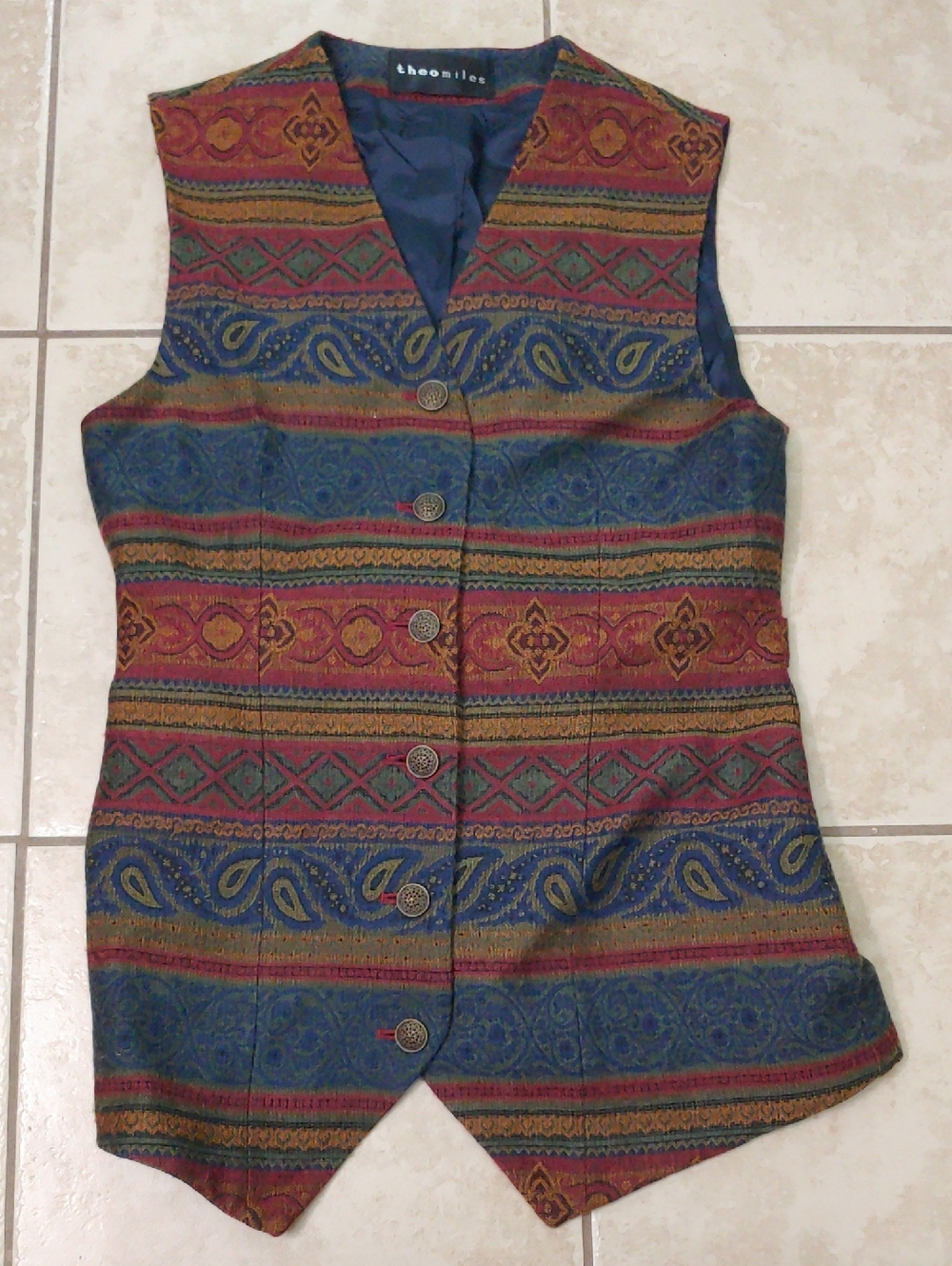 Vintage Theo Miles Wool Western Vest Women's Size 4
